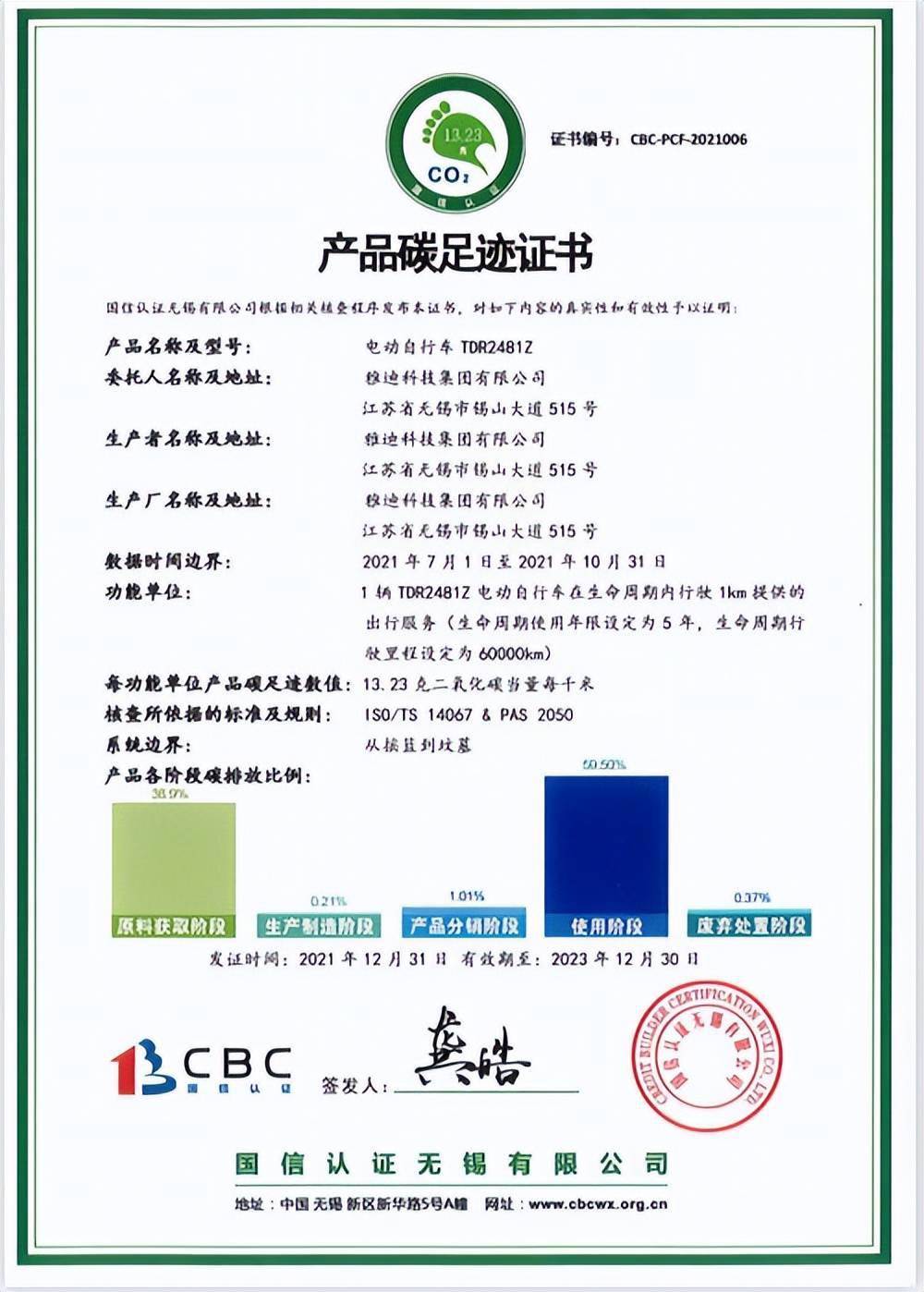 積極開(kāi)展"碳標(biāo)簽"實(shí)踐,雅迪電動(dòng)車拿下行業(yè)首張"碳足跡"證書(shū)_汽車